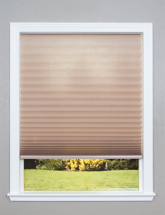 Easy Lift Blinds Trim-at-Home Cordless Pleated Light Filtering BEIGE